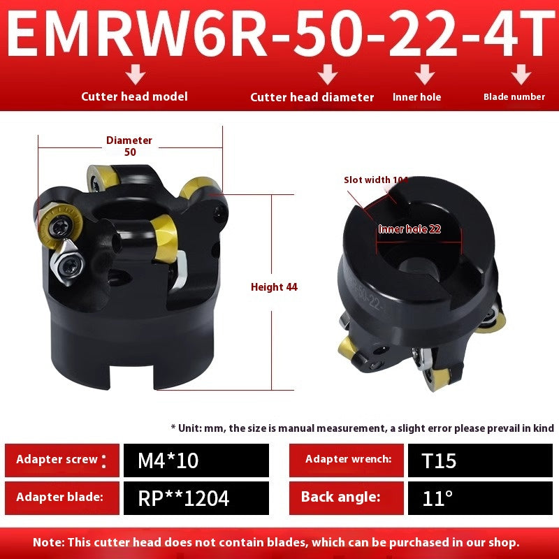 2078-CNC EMR round nose milling cutter head 50R5 plane finishing milling machine cutter head machining center 80/160/63R6 flying cutter head Shandong Denso Pricision Tools Co.,Ltd.